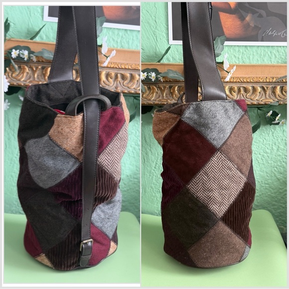 Vintage Y2K GAP Bucket Patchwork Backpack Sling Bag - Picture 2 of 6